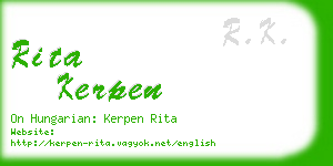 rita kerpen business card